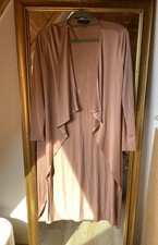 Lange Strickjacke Satin Rosa