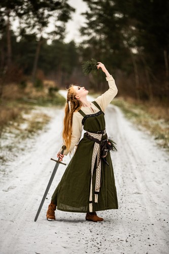 Wikinger leinen überkleid - leinen,
