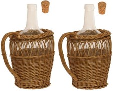 2x 2L Flasche mit Weidenkorb