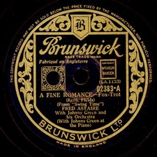 FRED ASTAIRE A fine romance "Swing Time"     Schellackplatte  78rpm S8806