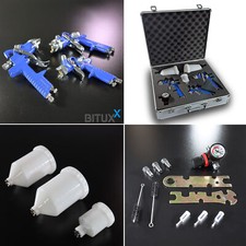 3er Set HVLP Lackierpistolen Druckluftpistole Spritzpistole Lack Farbe BITUXX