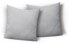 2 Stück Kissenbezug Kissenhülle 40x40 cm silber grau Uni Jersey Baumwolle Set