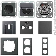 GIRA E2 System 55 Anthrazit Schalter Steckdose Einsätze - Auswahl nach Wunsch