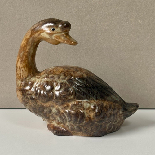 Keramikfigur ente braun - ente, –