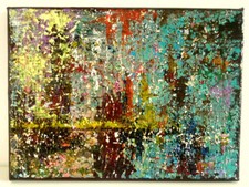 230105 Original BIld Gemälde ACRYL auf LEINWAND abstrakt UNIKAT 24 x 18 cm