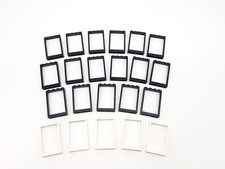 Lego 22x 2493 City Fensterrahmen classic Schaufenster ohne Scheibe weiß schwarz