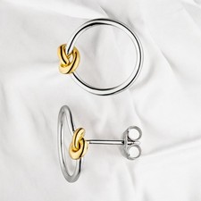 Ohrstecker Knoten 925 Sterling Silber bicolor vergoldet