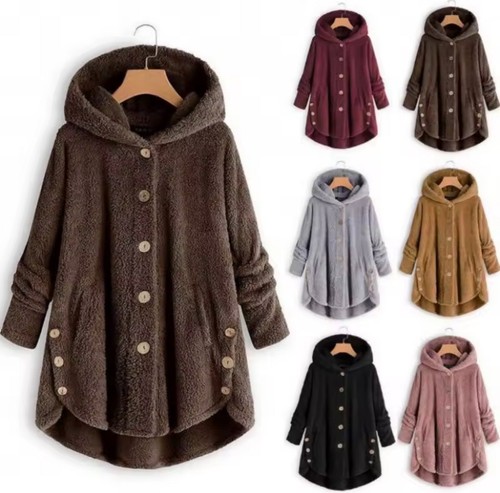 Damen teddy plüschmantel - plüschmantel, mit