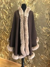 CAPE PONCHO UMHANG STOLA MIT FUCHS PELZ PELZ CAPE PELZ STOLA FUCHS BRAUN мыс 開普敦
