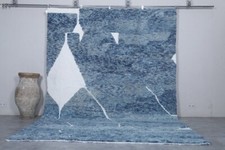 Berberteppich Blau 9x13 Fuß Marokkanischer Berberteppich Marokkanischer Fläch...