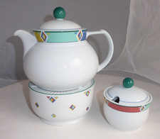 SET - Teekanne, Stövchen, Zuckerdose Domino Granada Seltmann Weiden