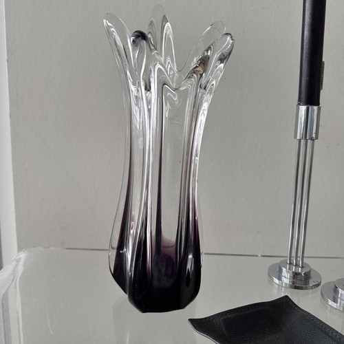 Murano glas vase - violett, lila
