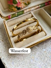 (10€/Stück) Vergoldete Set Armreife aus Edelstahl, wasserfest, Größenverstellbar