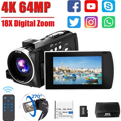 Videokamera 64mp camcorder - 4k,