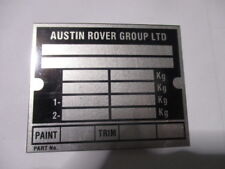 Typenschild british leyland Schild BL Austin Rover group s81