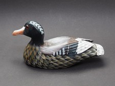 wunderschöne Holzente, Gefieder kunstvoll gemalt, Glasaugen ca. 23 cm lang