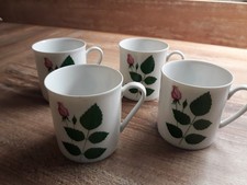 4 Kaffeetassen Dekor Wildrose 2050 von Arzberg Design by Löffelhardt 