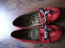 Damen Leder Schuhe, Gr 41, rot, Leder, Fly London, Ballerinas