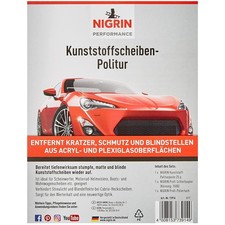 Nigrin Kunststoff-Politur Auto-Scheiben Acryl Plexiglas Cabrio PKW Scheinwerfer