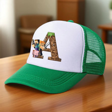 Neu Pixel Game Schirmmütze Cartoon A-Z Buchstabe Baseball Caps Mode Sommer Atem
