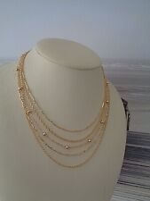 Gold Kette mehrreihig, Gold Filled, glänzend und edel