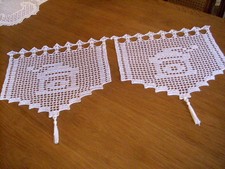 2 x Häkelgardine in weiß