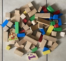 Holz Bausteine Konvolut, bunte Bauklötze für Kinder