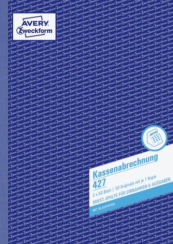Zweckform kassenabrechnung 427 - kassenabrechnung,