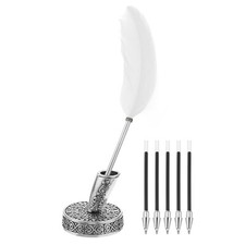 Weiße Feder-Kugelschreiber