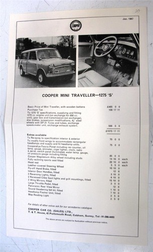 Cooper mini traveller - cooper, 1275
