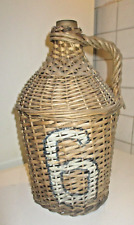 alte Weinflasche Ballonflasche in Korb mit Henkel  ca. 5l Vintage Korbflasche