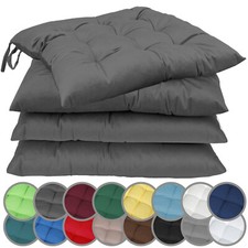 Stuhlkissen Sitzkissen Sitzpolster 40x40 cm mit Bändern Outdoor Indoor 4er Set 