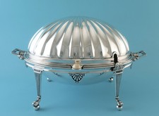 Schale aufklappbar - versilbert - England um 1900 - m. Adelswappen - #1005