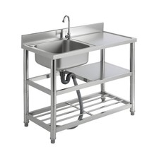 Freistehendes Küchenspüle Edelstahl Spültisch Spülbecken Kommerziell Gastrospüle