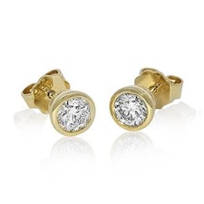 Brillant Diamant Ohrstecker Paar 750/- Gelbgold 18 Karat Gold 0,86 Karat G/VS