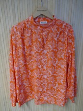 Marco Polo Bluse Gr 42/L 44/XL Orange Rosa Langarm 100% Baumwolle  NEU mit Maße