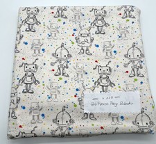 1 M Bio French Terry Roboter der Smaragd Stoff Kinderstoff Stoffrest Reststück