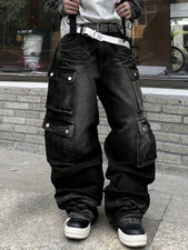 Schwarze Cargo Jeans - Baggy