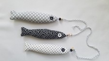 3 Fische aus Stoff, maritime