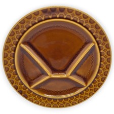 Sarreguemines France Fondue Raclette Menüteller Keramik Teller Braun 24 Speisen