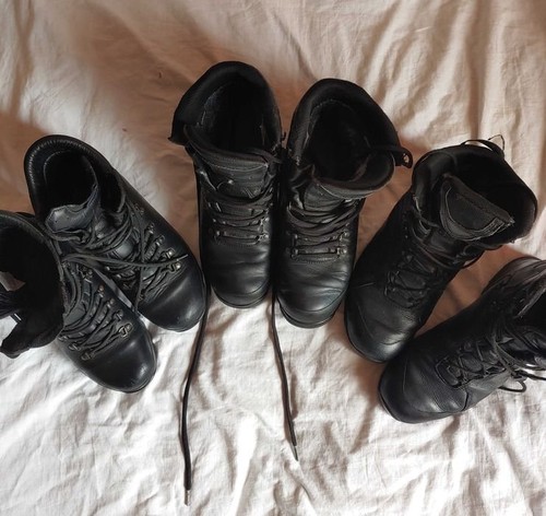 Men boots black leather - black,