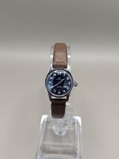 Baliwa Mechanische (Handaufzug) Vintage Damenuhr Navy Brau Lederarmband