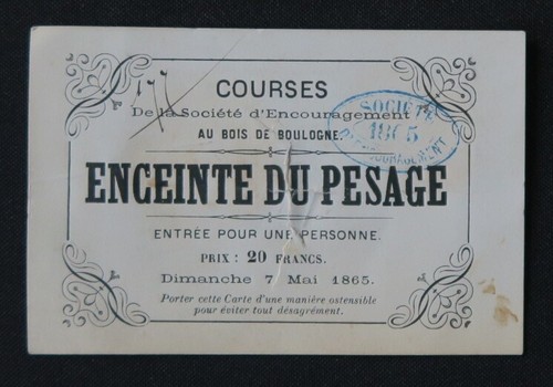 Karte eintrittskarte 1865 - karte,