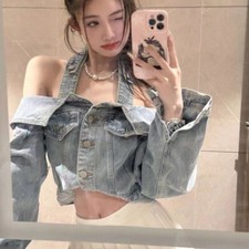 Damen Langärmlig Jeansjacke