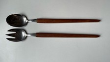 TEAKHOLZ Salatbesteck vintage 60er 30 cm