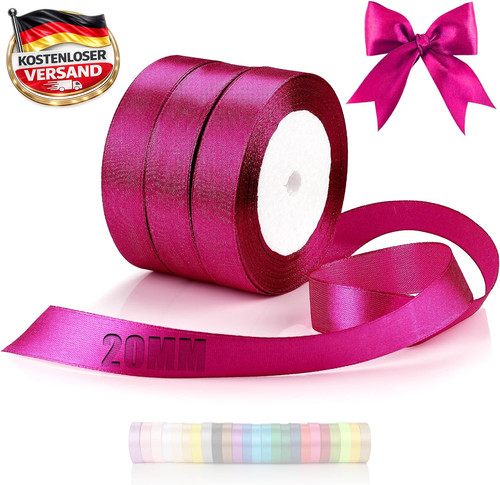 Satinband fuchsia 20mm breit - satinband,