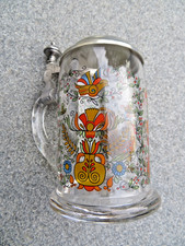 Bierkrug 0,3l  Glas  mit Zinndeckel ohne Gravur