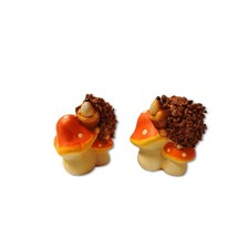 Deko Igel Pilz Keramik Herbst