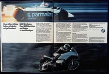 BMW Motorrad K 100 RS, mit BMW Formel 1,  originale Werbung aus 1984