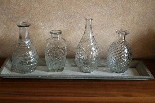 Glasvasen auf tablett l 55 - 4, tablett,